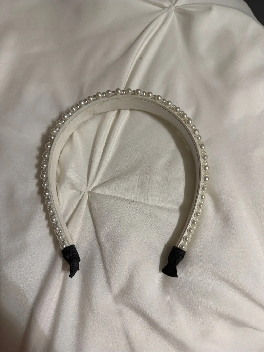 Pearl Embellished White Headband